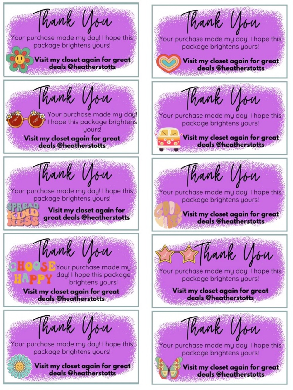 Customized Thank You Cards (50), Handmade - Picture 9 of 13